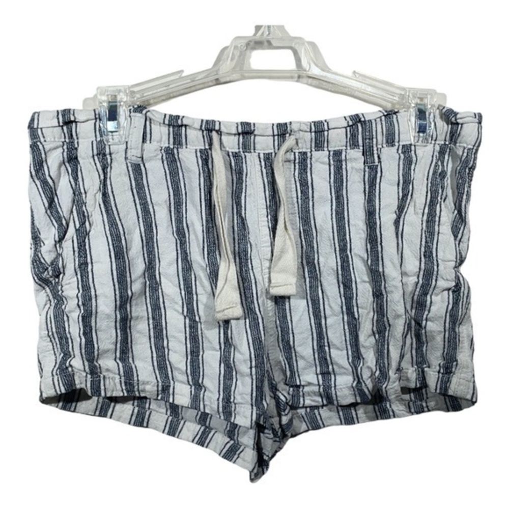 Harlow Womens Shortie Shorts Striped Tie Waist Rayon Cotton Size Small